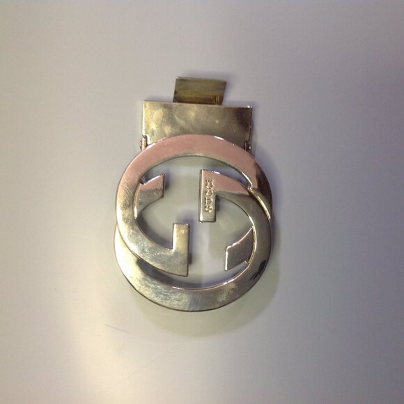 Gucci Silver BELT BUCKLE Men's Chrome / Rhodium Plated Interlocking "Gs" - Picture 3 of 11